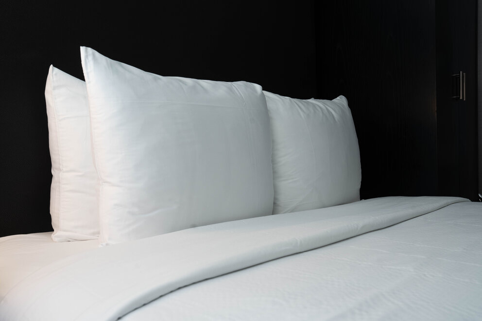 pillow on bed