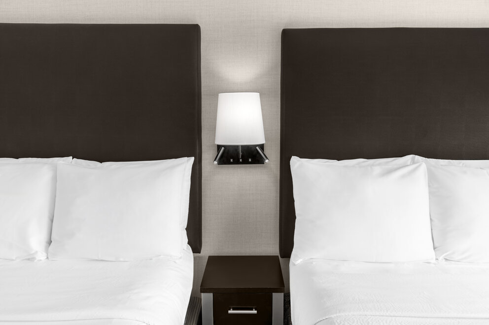 two beds next to each other