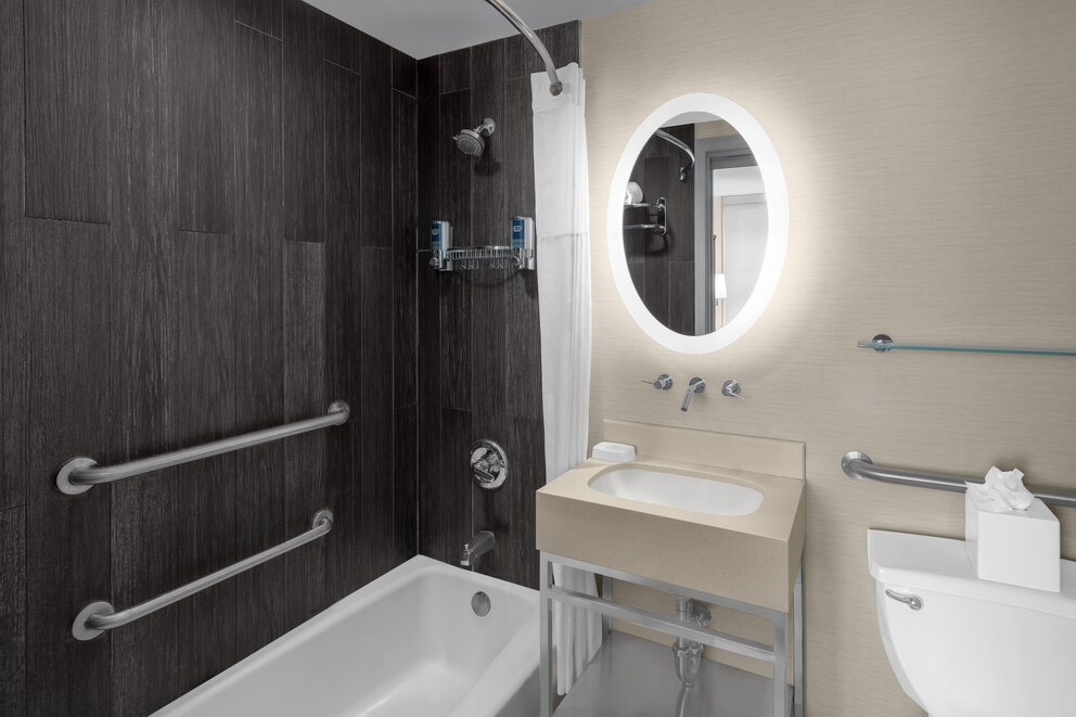 a bathroom with a sink and a tub